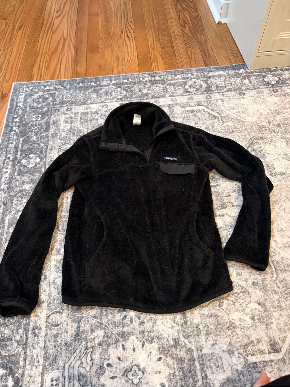 Patagonia Black Fleece Pullover with Zip Chest Pocket